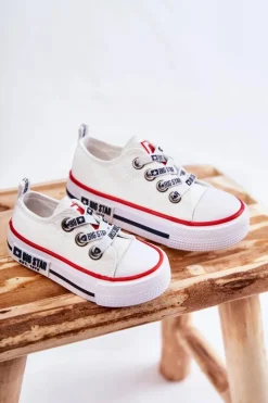 Outlet Big Star Shoes Dziecięce Materiałowe Trampki BIG STAR KK374068 Białe