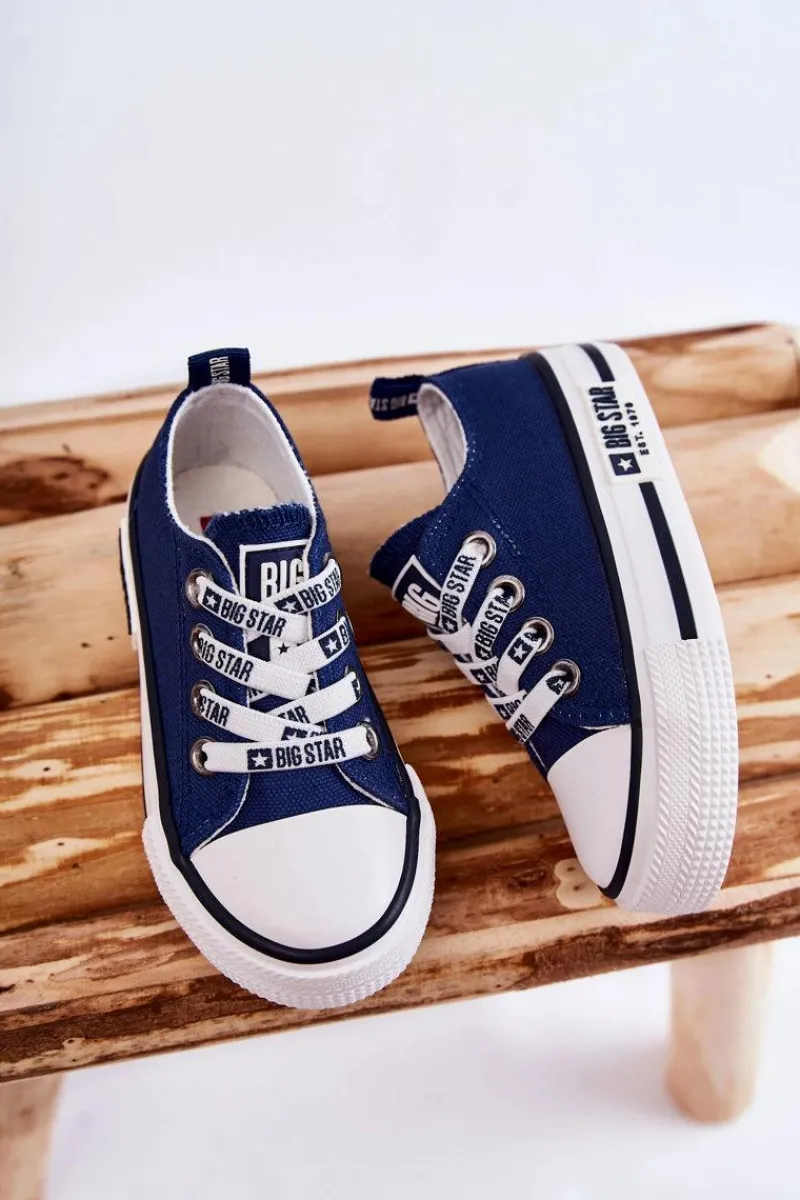 Discount Dziecięce Materiałowe Trampki BIG STAR KK374070 Granatowe Dzieci Chłopięce|Dziewczęce