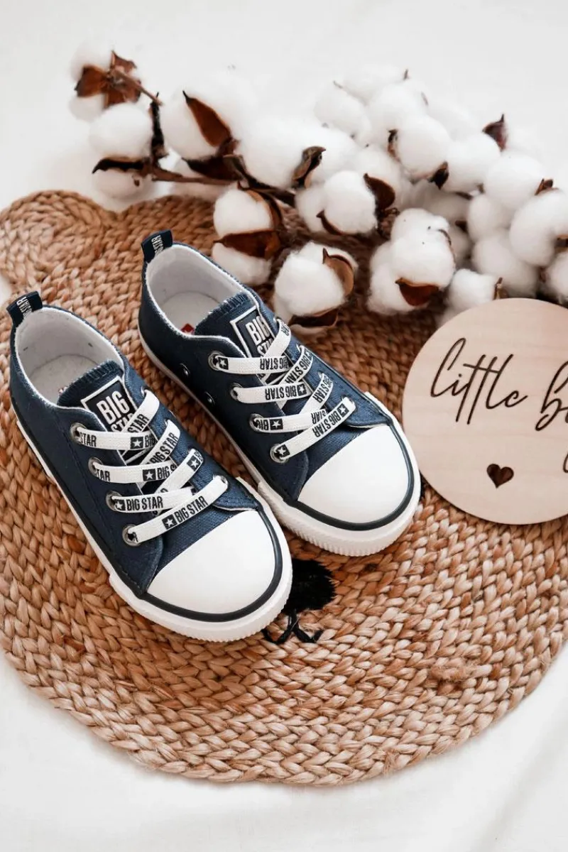 Discount Dziecięce Materiałowe Trampki BIG STAR KK374070 Granatowe Dzieci Chłopięce|Dziewczęce