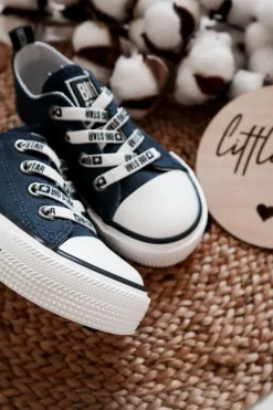 Discount Dziecięce Materiałowe Trampki BIG STAR KK374070 Granatowe Dzieci Chłopięce|Dziewczęce