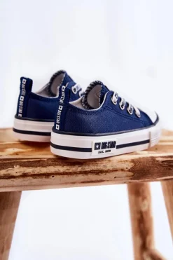 Discount Dziecięce Materiałowe Trampki BIG STAR KK374070 Granatowe Dzieci Chłopięce|Dziewczęce