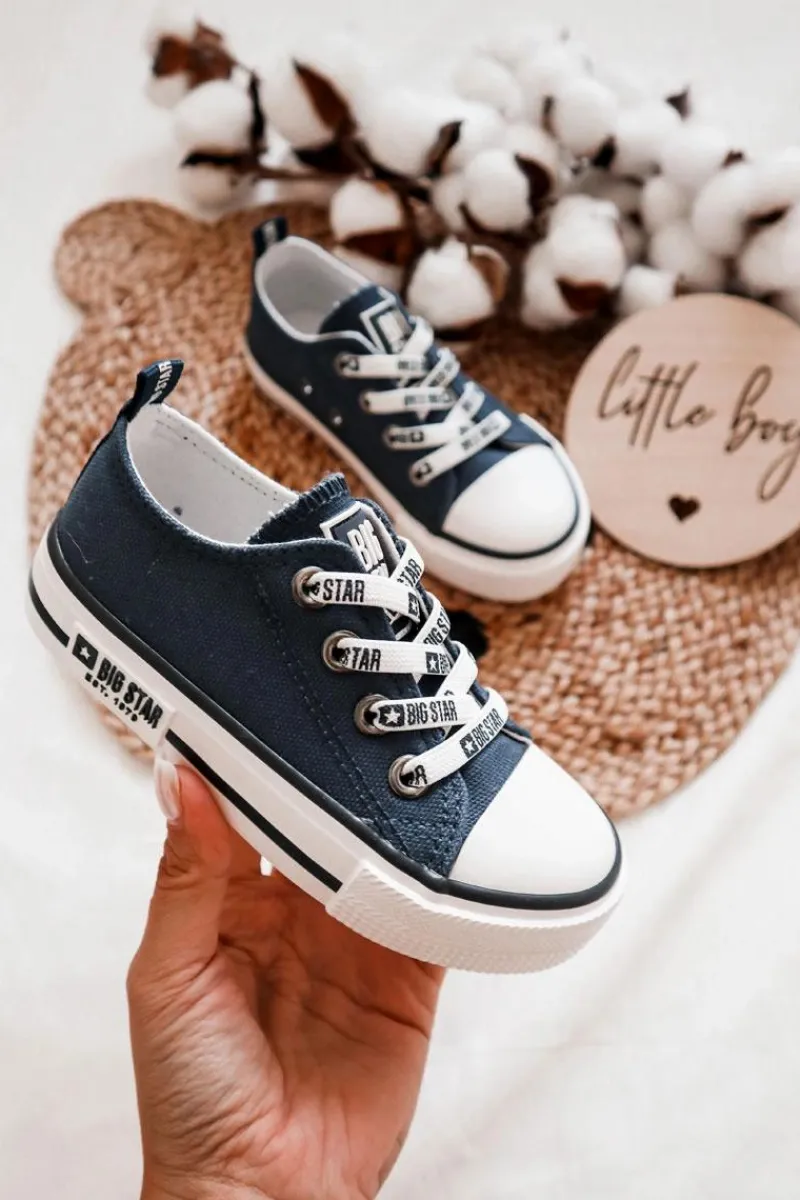 Discount Dziecięce Materiałowe Trampki BIG STAR KK374070 Granatowe Dzieci Chłopięce|Dziewczęce