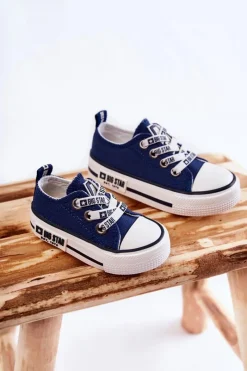 Discount Dziecięce Materiałowe Trampki BIG STAR KK374070 Granatowe Dzieci Chłopięce|Dziewczęce