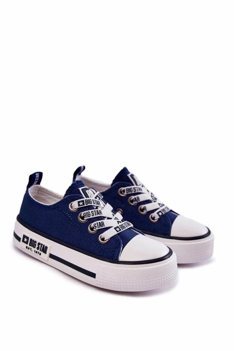 Discount Dziecięce Materiałowe Trampki BIG STAR KK374070 Granatowe Dzieci Chłopięce|Dziewczęce
