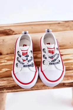 Dziecięce Materiałowe Trampki BIG STAR KK374048 Białe Dzieci Chłopięce|Dziewczęce