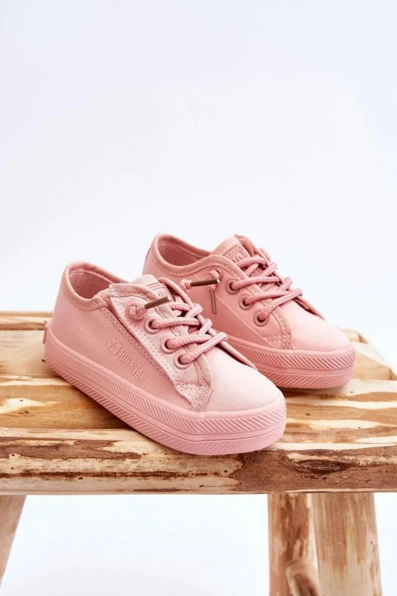 Discount Dziecięce Materiałowe Trampki BIG STAR LL374025 Różowe Dzieci Chłopięce|Dziewczęce