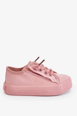 Discount Dziecięce Materiałowe Trampki BIG STAR LL374025 Różowe Dzieci Chłopięce|Dziewczęce