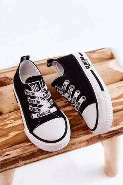 Hot Big Star Shoes Dziecięce Materiałowe Trampki BIG STAR KK374069 Czarne