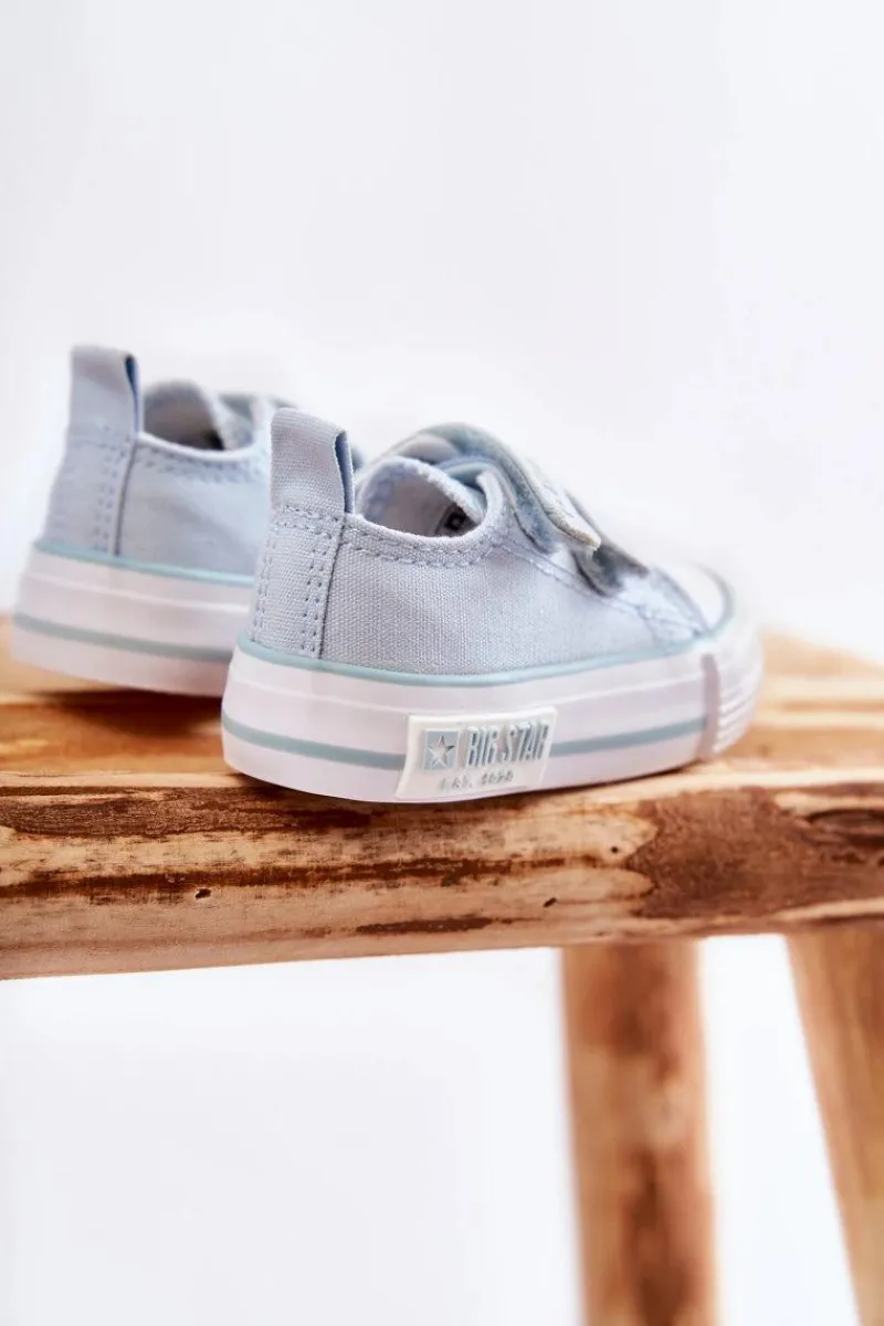 Hot Big Star Shoes Dziecięce Materiałowe Trampki Na Rzep BIG STAR KK374078 e Niebieski