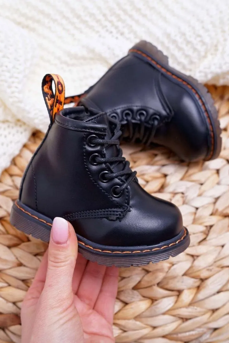 Discount Boto Dziecięce Młodzieżowe Botki Ocieplane z Suwakiem Czarne Goopy