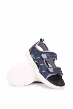 Chłopięce|Sandały Męskie>Boto Dziecięce Młodzieżowe Chłopięce Sandały Na Rzepy Granatowe Pelgro