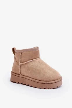 Dziewczęce|Chłopięce>Boto Dziecięce Śniegowce Botki Ocieplane Beżowe Nallita Beżowy