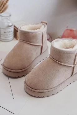 Dziewczęce|Chłopięce>Boto Dziecięce Śniegowce Botki Ocieplane Beżowe Nallita Beżowy