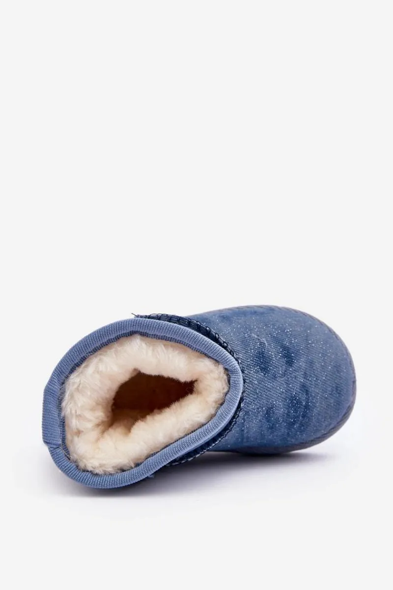 Dziewczęce|Dziewczęce>Boto Dziecięce Śniegowce Botki Z Brokatem Niebieskie Sulinne