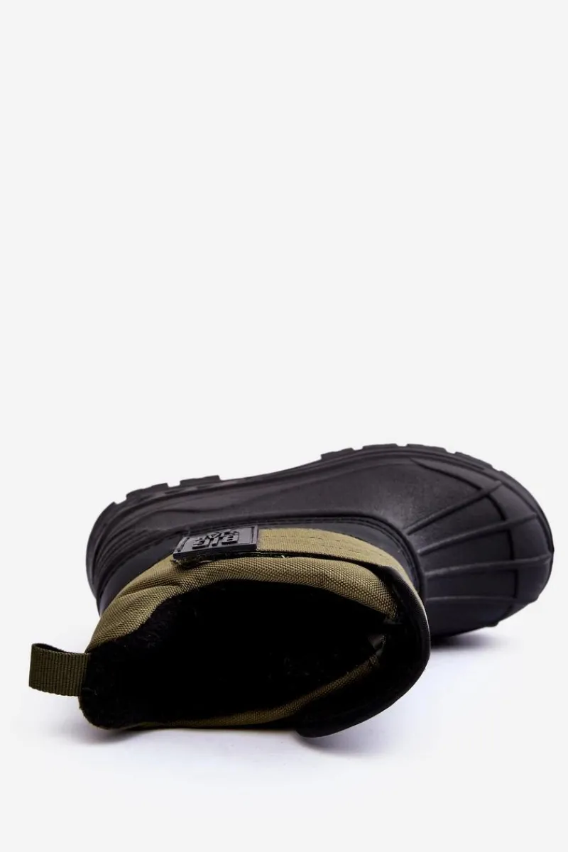 New Dziecięce Śniegowce Na Rzep Ocieplane Khaki Big Star MM374123 Dzieci Chłopięce|Chłopięce