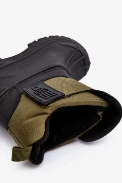 New Dziecięce Śniegowce Na Rzep Ocieplane Khaki Big Star MM374123 Dzieci Chłopięce|Chłopięce