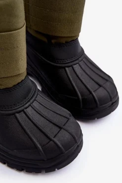 New Dziecięce Śniegowce Na Rzep Ocieplane Khaki Big Star MM374123 Dzieci Chłopięce|Chłopięce