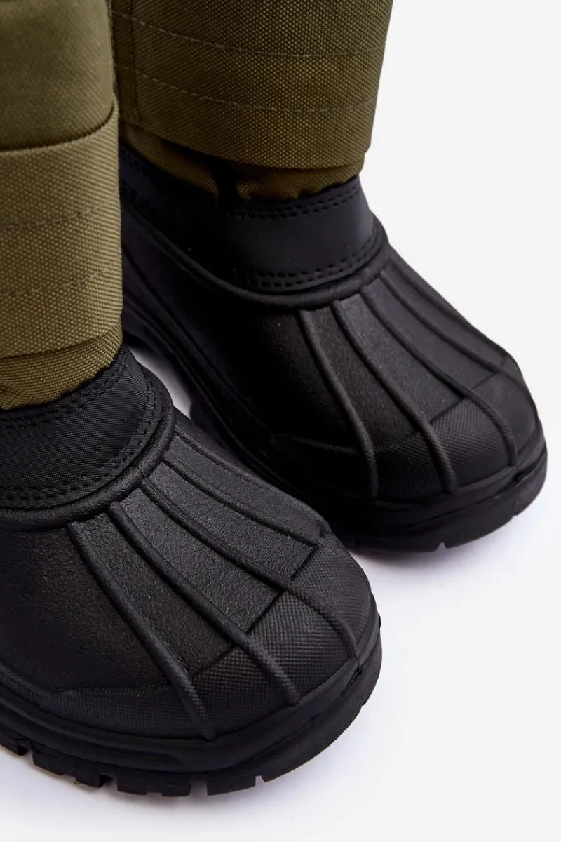 New Dziecięce Śniegowce Na Rzep Ocieplane Khaki Big Star MM374123 Dzieci Chłopięce|Chłopięce