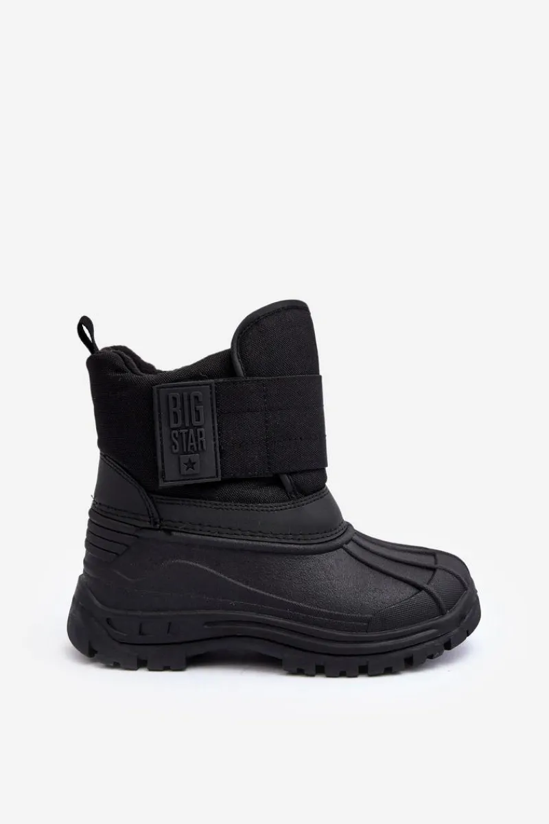 New Big Star Shoes Dziecięce Śniegowce Na Rzep Ocieplane Czarne Big Star MM374122