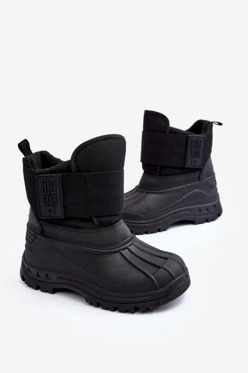 New Big Star Shoes Dziecięce Śniegowce Na Rzep Ocieplane Czarne Big Star MM374122