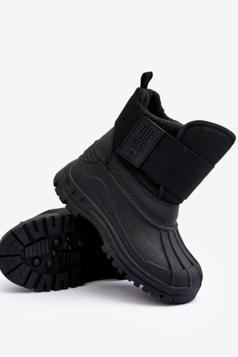 New Big Star Shoes Dziecięce Śniegowce Na Rzep Ocieplane Czarne Big Star MM374122