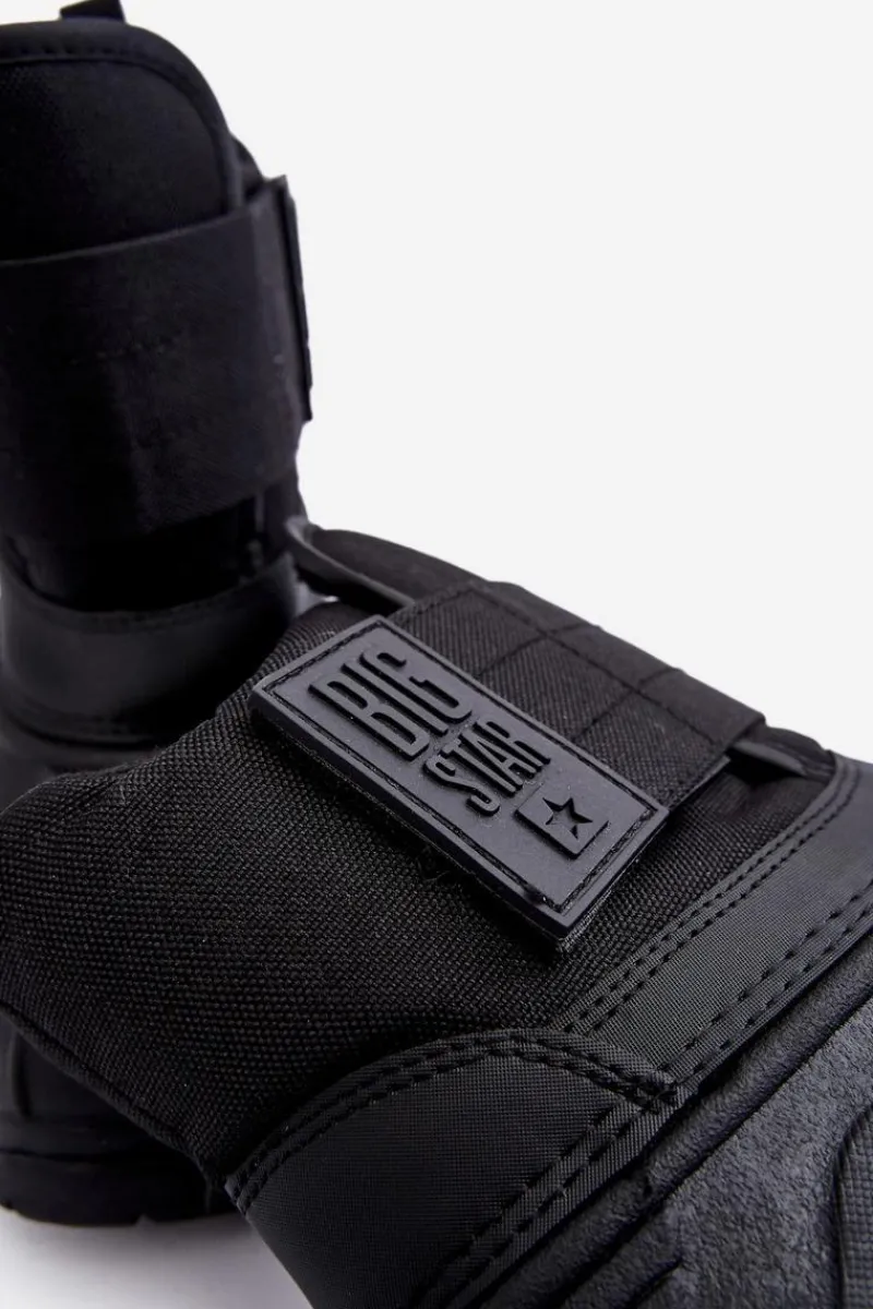 New Big Star Shoes Dziecięce Śniegowce Na Rzep Ocieplane Czarne Big Star MM374122