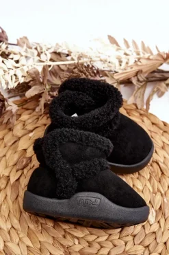 Outlet Dziecięce Śniegowce Na Rzep Czarne Unitia Dzieci Chłopięce|Dziewczęce