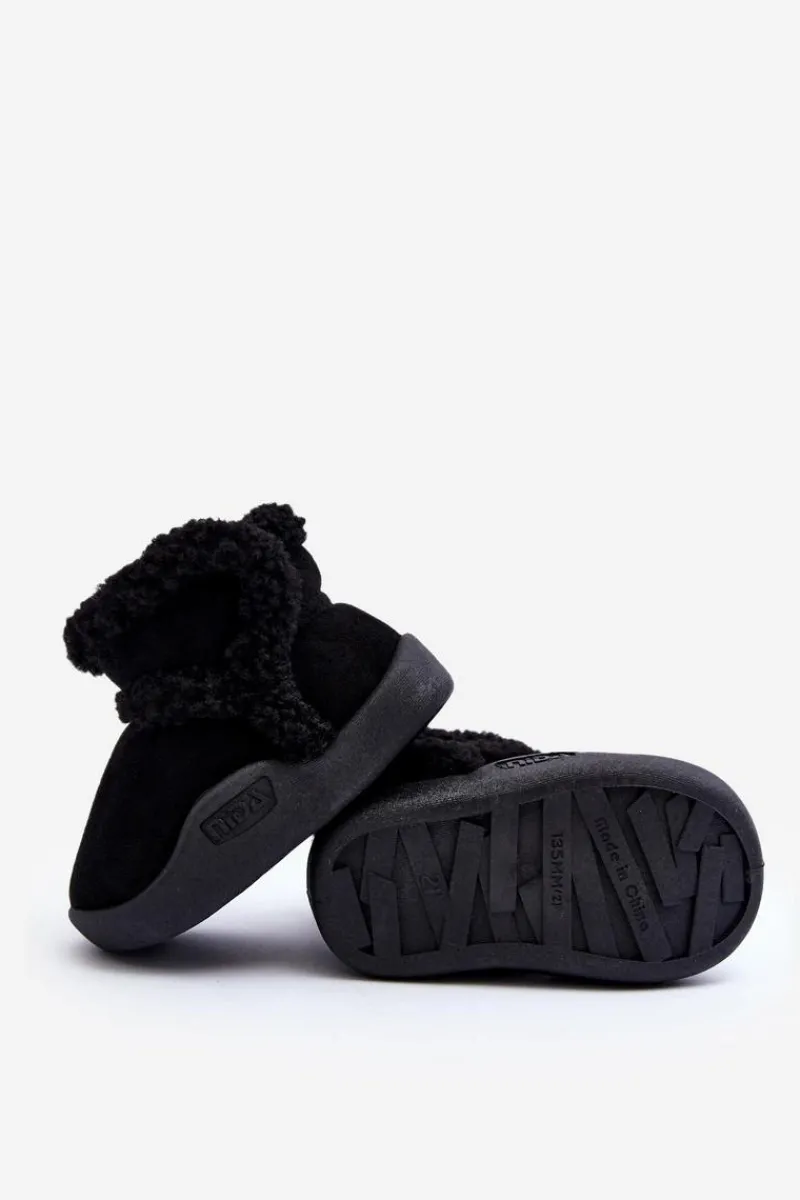 Outlet Dziecięce Śniegowce Na Rzep Czarne Unitia Dzieci Chłopięce|Dziewczęce