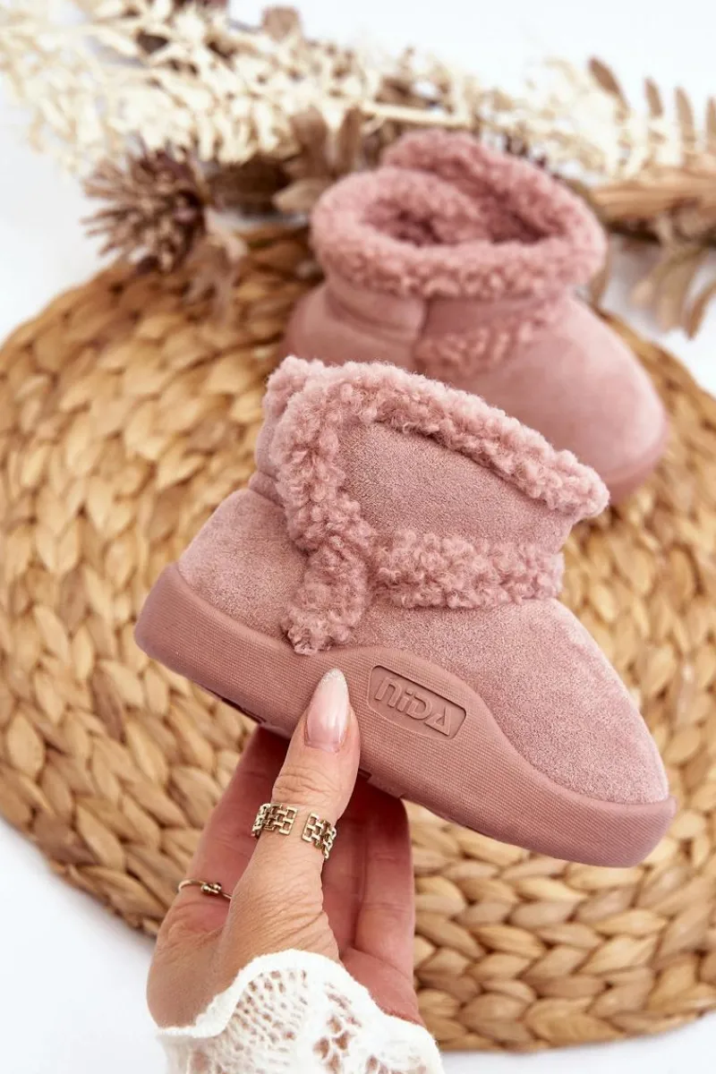 Sale Boto Dziecięce Śniegowce Na Rzep Różowe Unitia Różowy