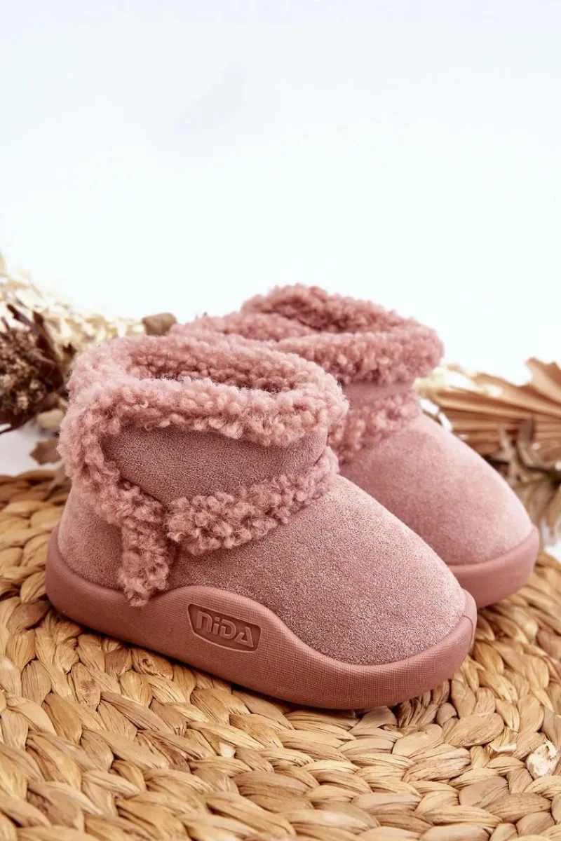 Sale Boto Dziecięce Śniegowce Na Rzep Różowe Unitia Różowy