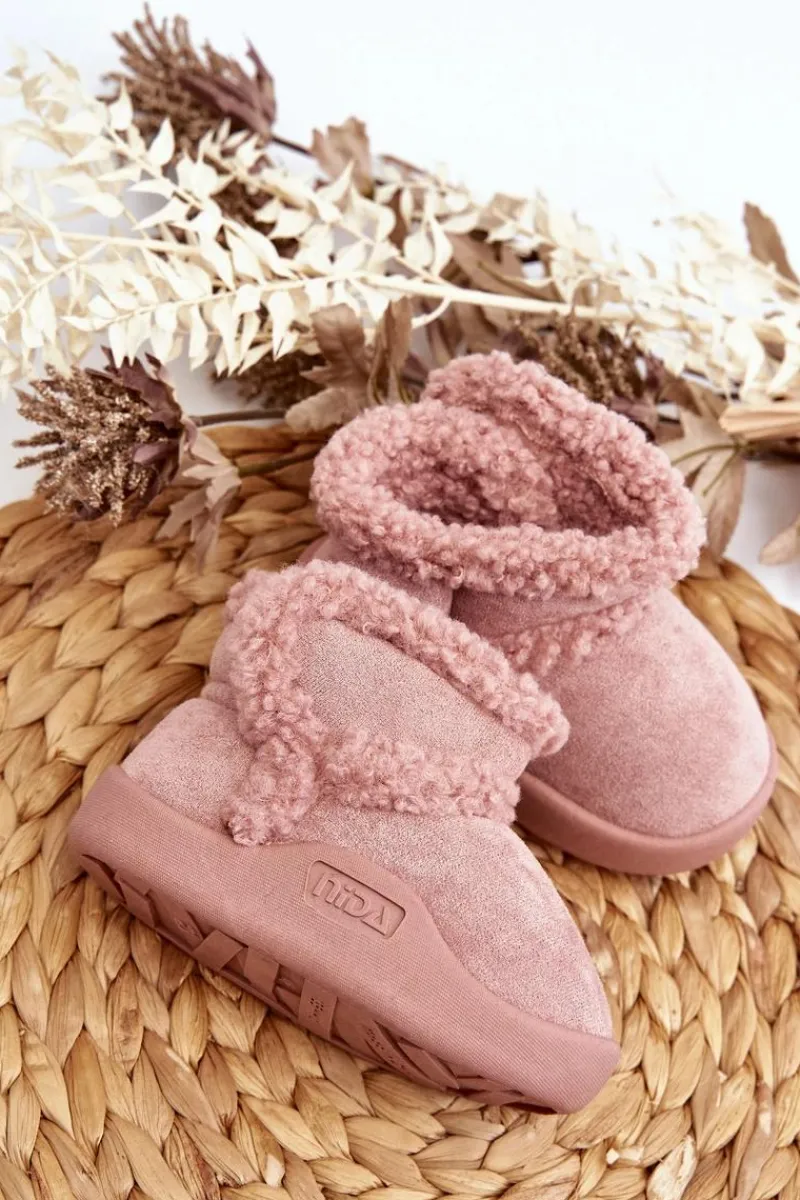 Sale Boto Dziecięce Śniegowce Na Rzep Różowe Unitia Różowy