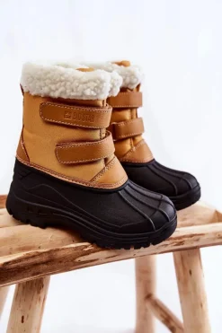 Hot Dziecięce Śniegowce Na Rzepy Big Star KK374237 Camel Dzieci Chłopięce|Chłopięce