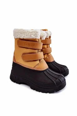 Hot Dziecięce Śniegowce Na Rzepy Big Star KK374237 Camel Dzieci Chłopięce|Chłopięce