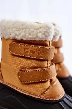 Hot Dziecięce Śniegowce Na Rzepy Big Star KK374237 Camel Dzieci Chłopięce|Chłopięce