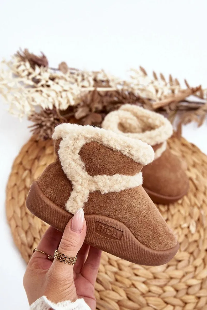 Chłopięce|Dziewczęce>Boto Dziecięce Śniegowce Na Rzep Camel Unitia Brązowy