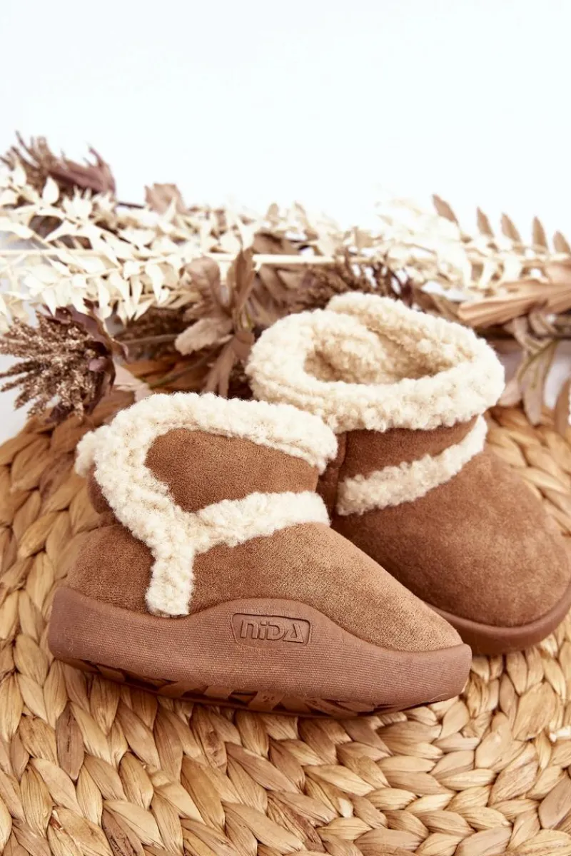 Chłopięce|Dziewczęce>Boto Dziecięce Śniegowce Na Rzep Camel Unitia Brązowy