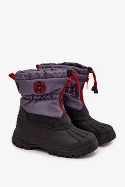 Hot Big Star Shoes Dziecięce Śniegowce Na Zamek Big Star SS374031 Szaro-Czarne