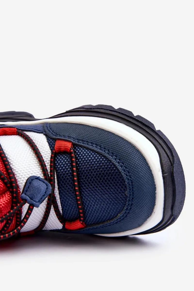 Outlet Big Star Shoes Dziecięce Śniegowce Ocieplane Na Suwak Granatowe Big Star MM374194 Niebieski