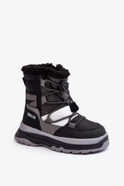 Hot Big Star Shoes Dziecięce Śniegowce Ocieplane Na Suwak Czarne Big Star MM374193