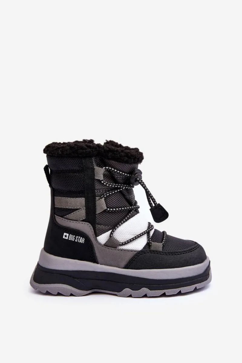 Hot Big Star Shoes Dziecięce Śniegowce Ocieplane Na Suwak Czarne Big Star MM374193