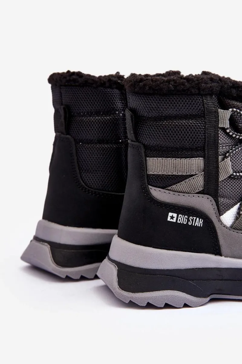 Hot Big Star Shoes Dziecięce Śniegowce Ocieplane Na Suwak Czarne Big Star MM374193