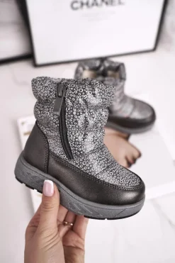 Dziewczęce>Evento Dziecięce Śniegowce Ocieplane Wełną Szare Cruella