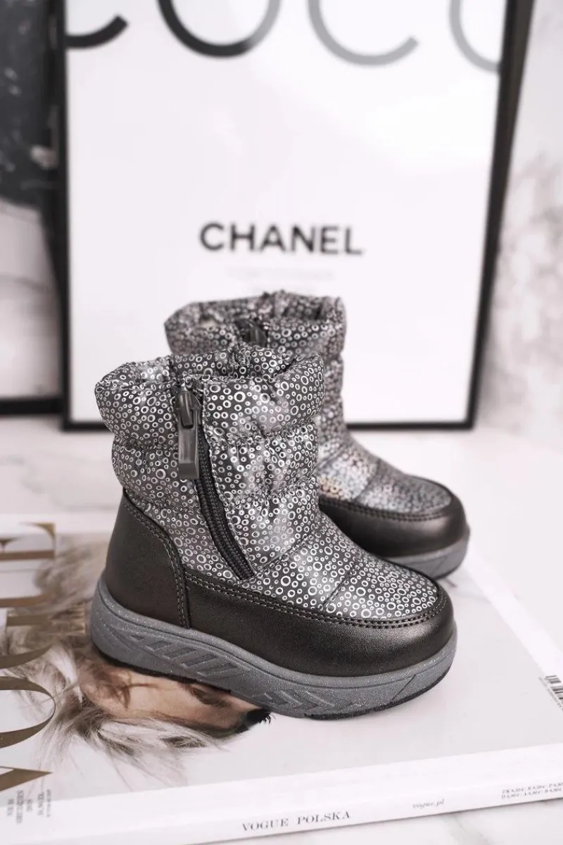 Dziewczęce>Evento Dziecięce Śniegowce Ocieplane Wełną Szare Cruella