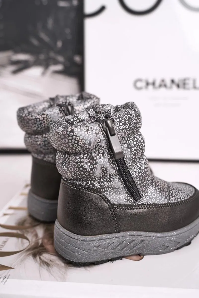 Dziewczęce>Evento Dziecięce Śniegowce Ocieplane Wełną Szare Cruella