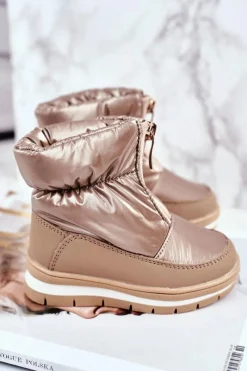 Online Boto Dziecięce Śniegowce Ocieplane Wełną Złote Bubbles