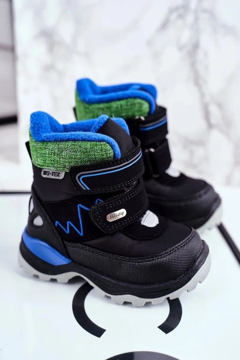 Dziewczęce|Chłopięce>Boto Dziecięce Śniegowce Ocieplane Wełną Czarne Booom