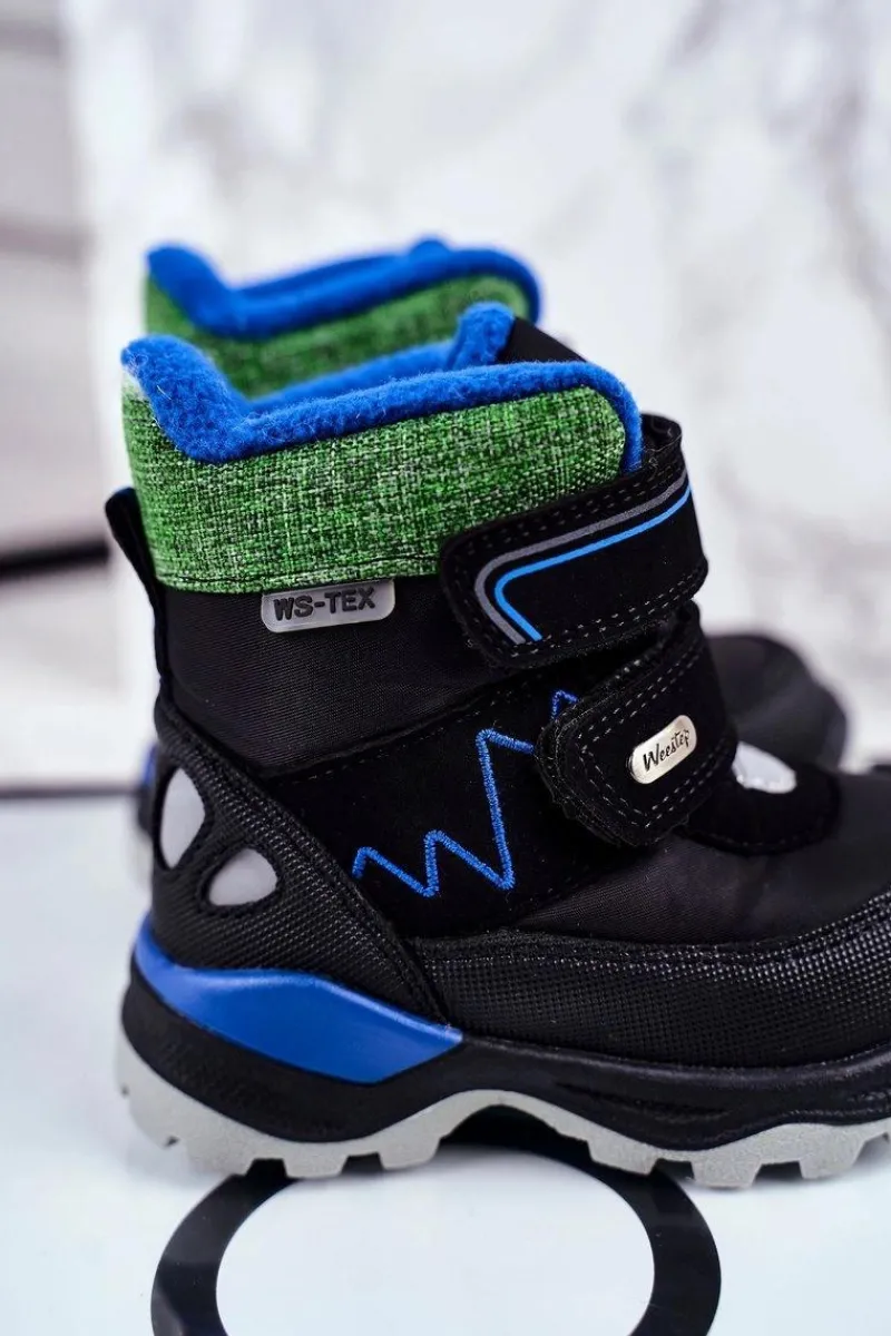 Dziewczęce|Chłopięce>Boto Dziecięce Śniegowce Ocieplane Wełną Czarne Booom