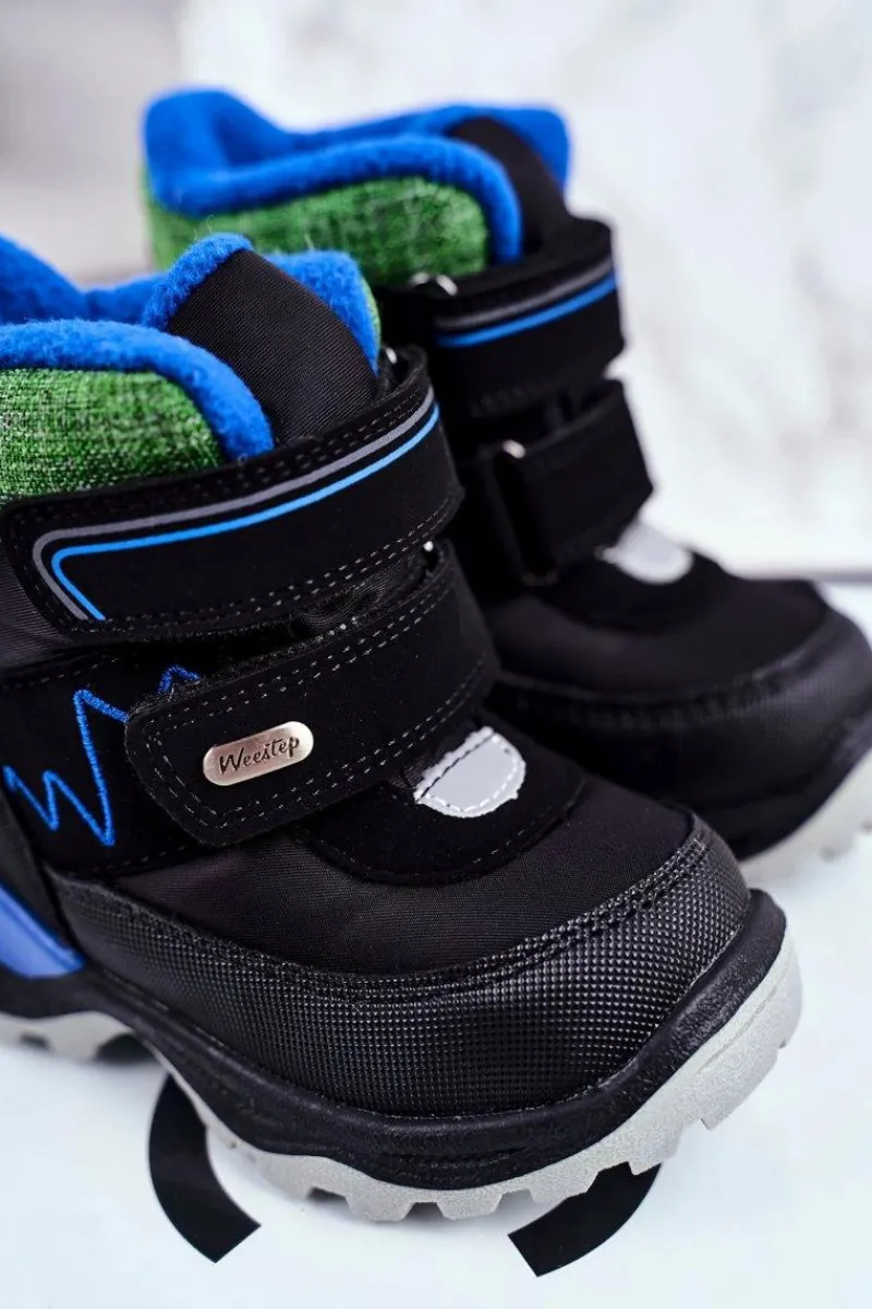 Dziewczęce|Chłopięce>Boto Dziecięce Śniegowce Ocieplane Wełną Czarne Booom