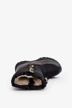 Discount Dziecięce Śniegowce Ocieplane Wełną Na Suwak Czarne Delhi Dzieci Dziewczęce|Dziewczęce