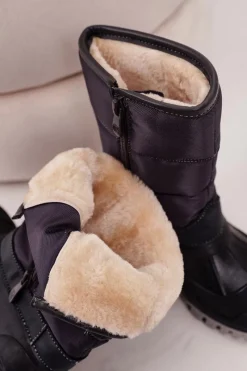 Hot Dziecięce Śniegowce Ocieplone Futerkiem Szare Rubbi Dzieci Chłopięce|Dziewczęce